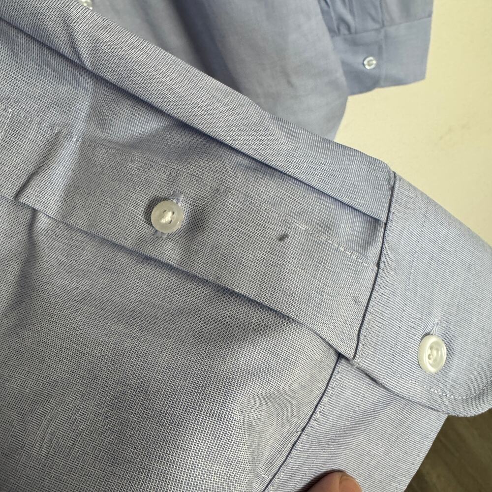 J.Crew Slim Bowery Performance Dress Shirt Mens S Blue AU829 Spread Collar LS - Picture 5 of 8